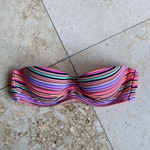 Victoria's Secret Bandeau Push Up Bikini Top Size 32A X-Small Colorful Stripes